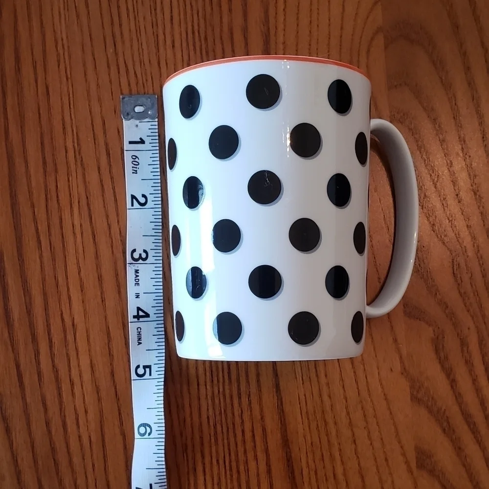 Kate Spade Lenox China Mug Black and White Deco Dot Design - Picture 4 of 6